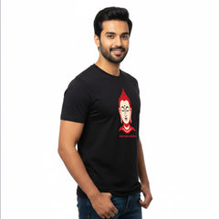 BestyPop Men’s Graphic Print Round Neck T-Shirt- Buddha (170 GSM single jersey)