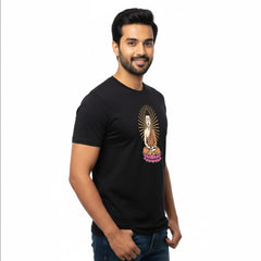 BestyPop Men’s Graphic Print Round Neck T-Shirt- Buddha (170 GSM single jersey)
