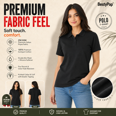 BestyPop Women’s Plain Polo T-Shirt