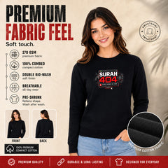 Freethinker | Arif  Women's Surah 404 Sweatshirt full sleeve - (270 GSM, unbrushed)
