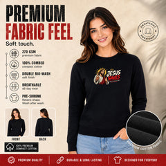 Freethinker | Arif Women's Jesus Save Us Sweatshirt full sleeve - (270 GSM, unbrushed)