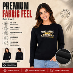 Freethinker | Arif  Women's Homosapiens Sweatshirt full sleeve - (270 GSM, unbrushed)