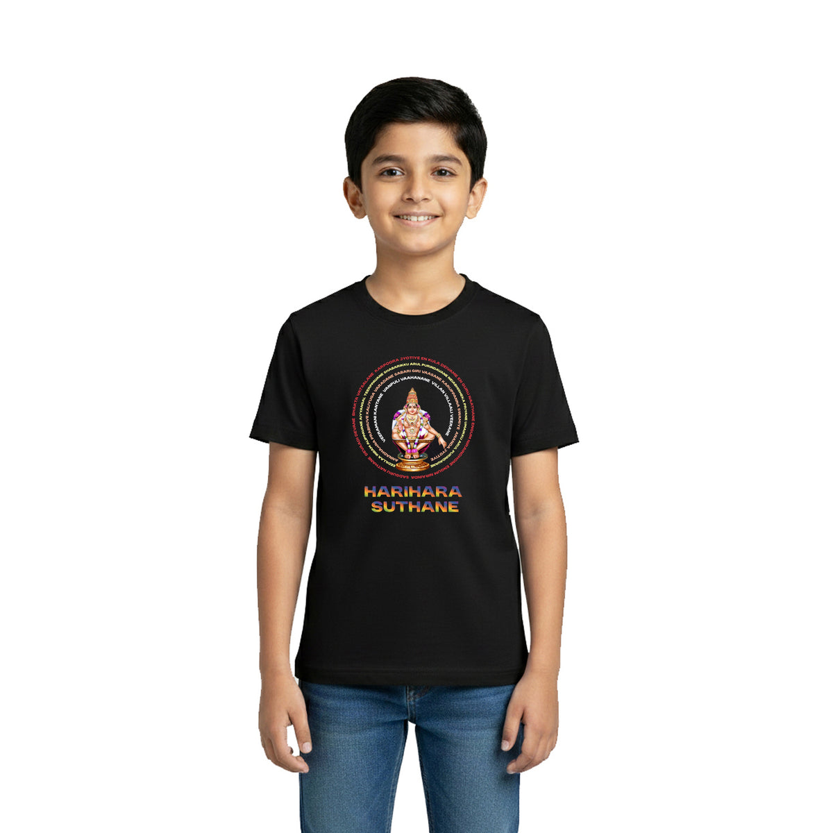 BestyPop Boy’s Graphic Print Round Neck T-Shirt- Ayyappan