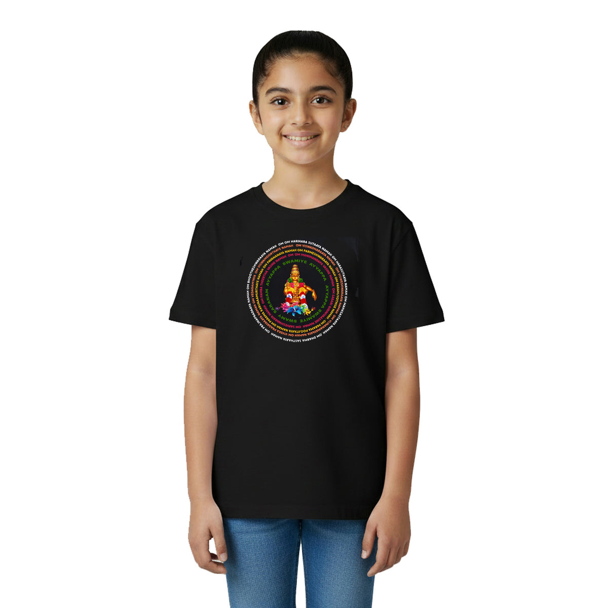 BestyPop Girl’s Graphic Print Round Neck T-Shirt- Ayyappan