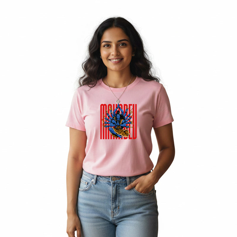 BestyPop Women’s Graphic Print Round Neck T-Shirt - Shivan (170 GSM single jersey)