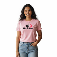 BestyPop Women’s Graphic Print Round Neck T-Shirt- Jai Shree Ram (170 GSM single jersey)