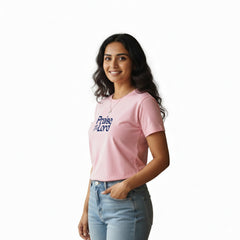BestyPop Women’s Graphic Print Round Neck T-Shirt-Jesus(170 GSM single jersey)