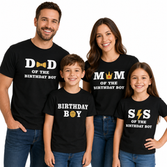 Birthday Boy Family Matching Round Neck T-Shirts  For Dad - (170 GSM) single jersey