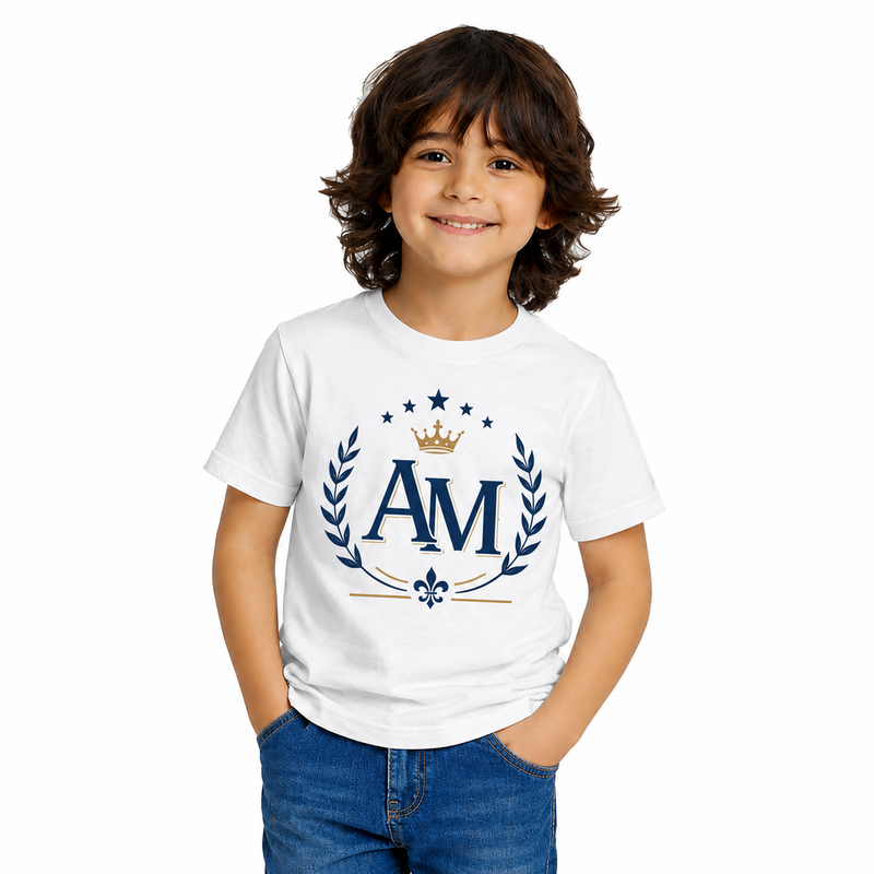 BestyPop Boy’s Graphic Print Round Neck T-Shirt- AM Designs