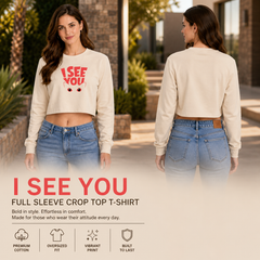 BestyPop Women’s Oversized full Sleeve Crop Top
