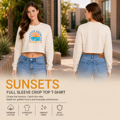 BestyPop Women’s Oversized full Sleeve Crop Top
