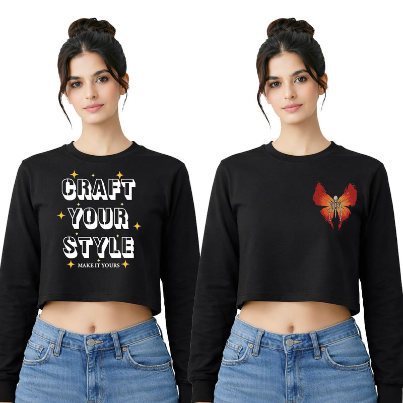 BestyPop Women’s Plain Oversized  Crop Top-Customize