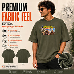 Freethinker | Arif Men's Reincarnation Crew neck Oversized T-Shirt - (225 GSM heavyweight fabric)