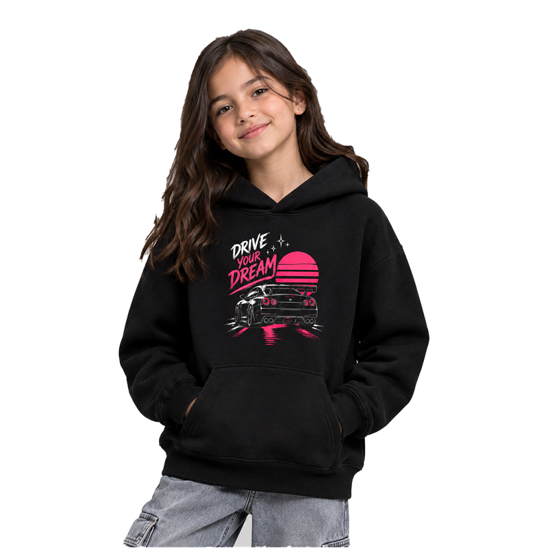 BestyPop Girl’s  Hoodie - Drive your dream (320 GSM)