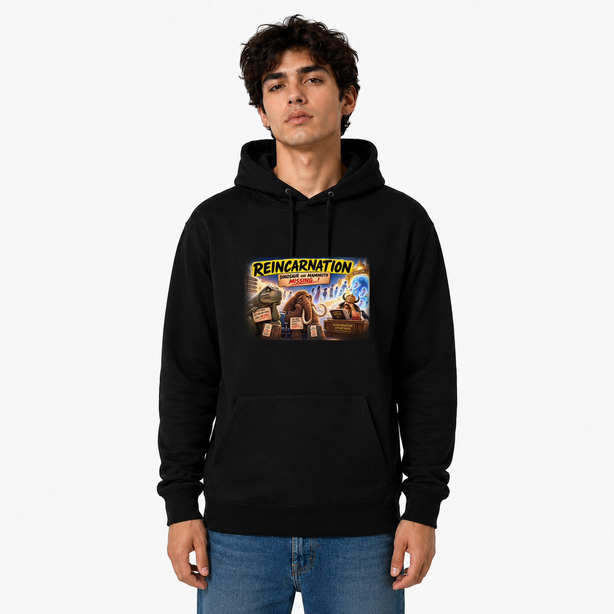 Freethinker | Arif  Men's Reincarnation Hoodies - (320 GSM 3-thread loop knit, unbrushed fabric)