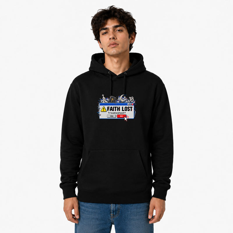 Freethinker | Arif  Men's Faith Lost Hoodies - (320 GSM 3-thread loop knit, unbrushed fabric)