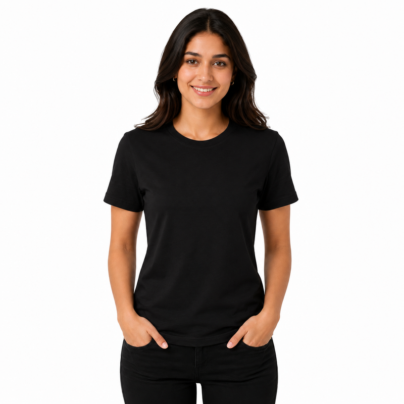 Women’s Plain Round Neck T-Shirt - 200 GSM Supima cotton Single Jersey