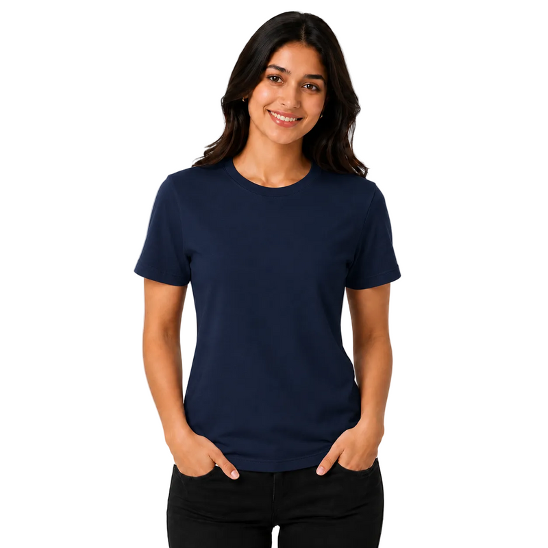 Women’s Plain Round Neck T-Shirt - 200 GSM Supima cotton Single Jersey