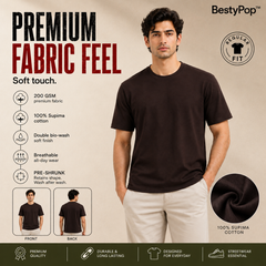 Men’s Plain Round Neck T-Shirt - 200 GSM Supima cotton Single Jersey