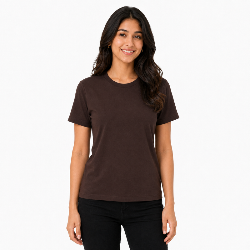Women’s Plain Round Neck T-Shirt - 200 GSM Supima cotton Single Jersey