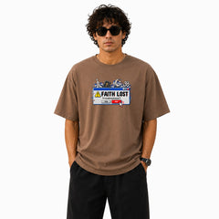 Freethinker | Arif Men's Faith Lost Crew neck Oversized T-Shirt - (225 GSM heavyweight fabric)