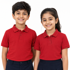 Kid's Unisex Polo House Colour School Uniform T-Shirt - 240GSM Lacoste Pique (100 % polyester)