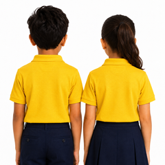 Kid's unisex Polo House Colours School Uniform T-Shirt - 200GSM Mars Pique fabric (100% Micro Polyester)