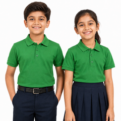 Kid's Unisex Polo House Colour School Uniform T-Shirt - 230GSM Nirmal Knit pique(100 % Micro polyester)