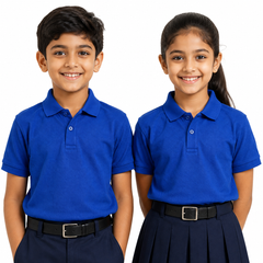 Kid's unisex Polo House Colours School Uniform T-Shirt - 200GSM Mars Pique fabric (100% Micro Polyester)