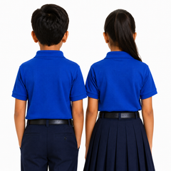 Kid's unisex Polo House Colours School Uniform T-Shirt - 200GSM Mars Pique fabric (100% Micro Polyester)