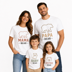 Bear Family Matching Round Neck T-Shirt for Mom – Mama Bear- (170 GSM) single jersey