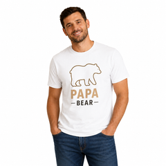 Bear Family Matching Round Neck T-Shirt for Dad – Papa Bear- (170 GSM) single jersey