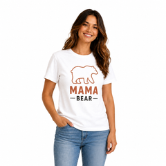 Bear Family Matching Round Neck T-Shirt for Mom – Mama Bear- (170 GSM) single jersey