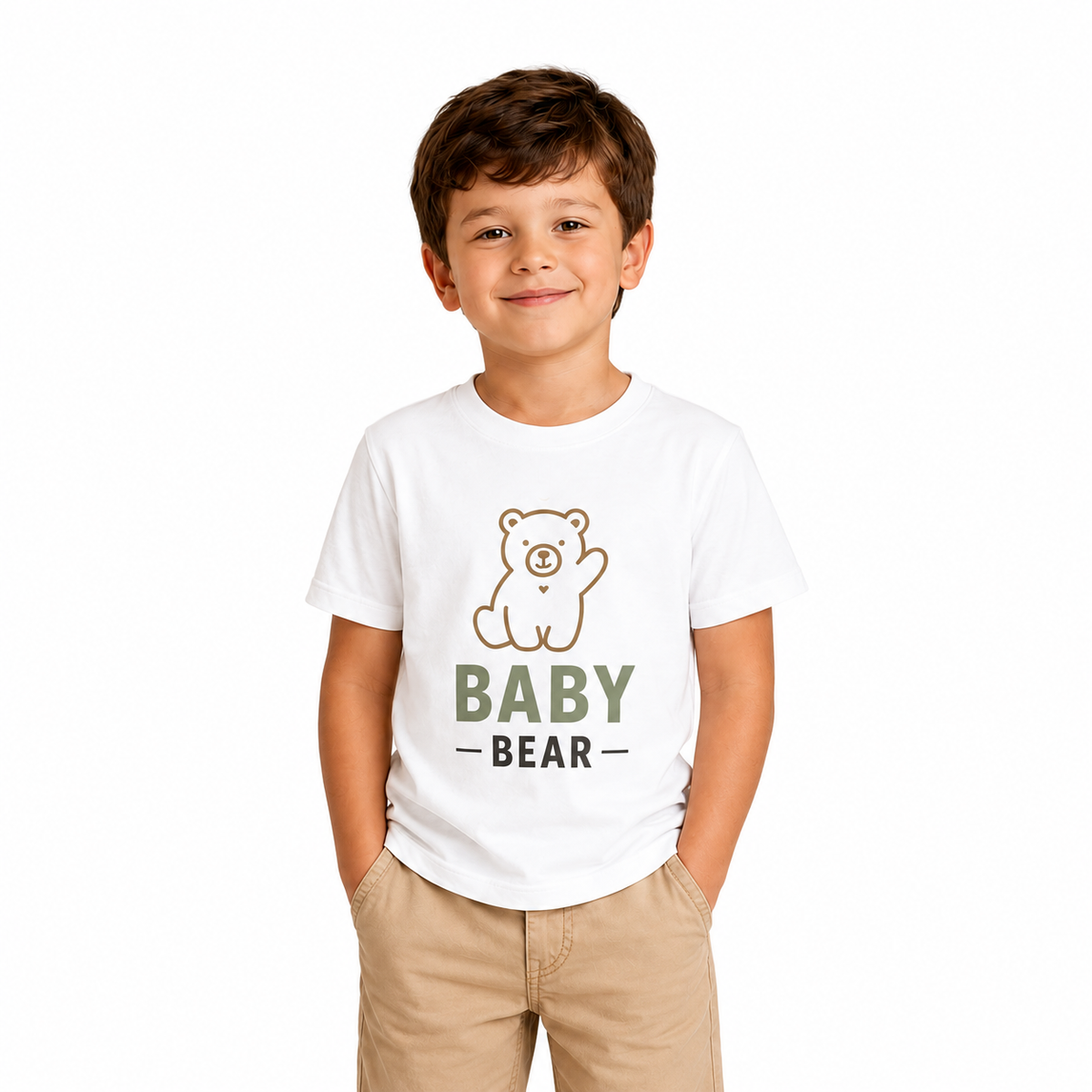 Bear Family Matching Round Neck T-Shirt for Son – Baby Bear- (170 GSM) single jersey