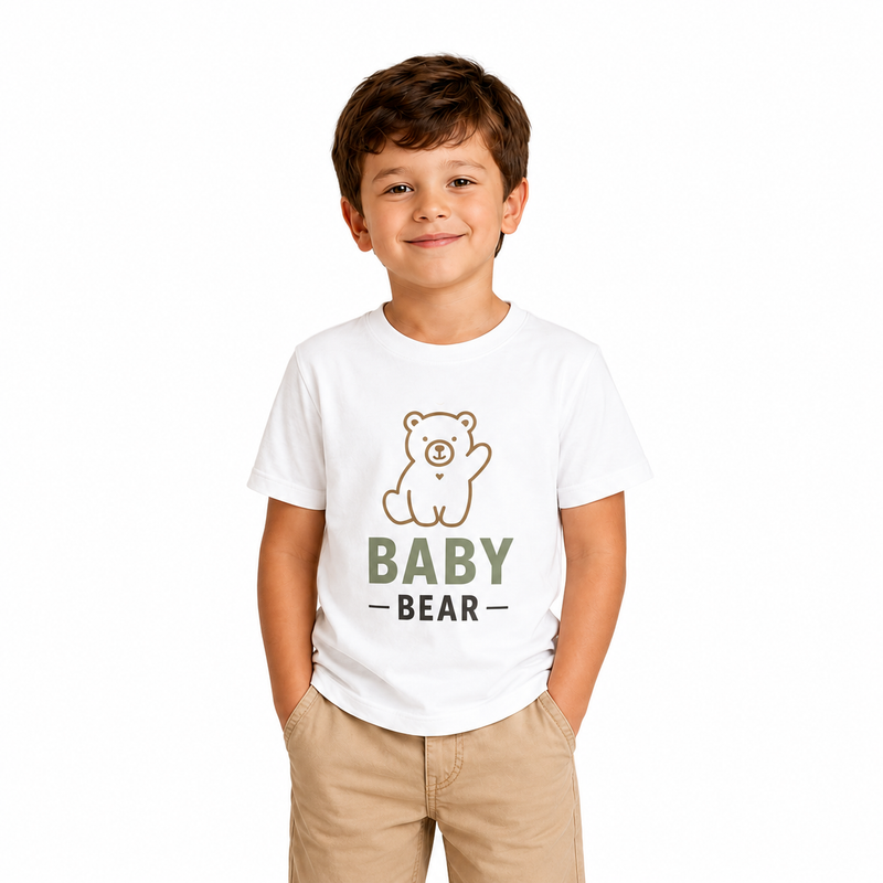 Bear Family Matching Round Neck T-Shirt for Son – Baby Bear- (170 GSM) single jersey