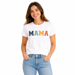 Family Matching Round Neck T-Shirt for Mom – Mama- (170 GSM) single jersey