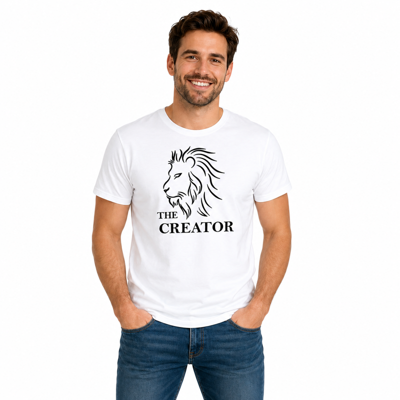 Lion Family Matching Round Neck T-Shirt for Dad – The Creator- (170 GSM) single jersey