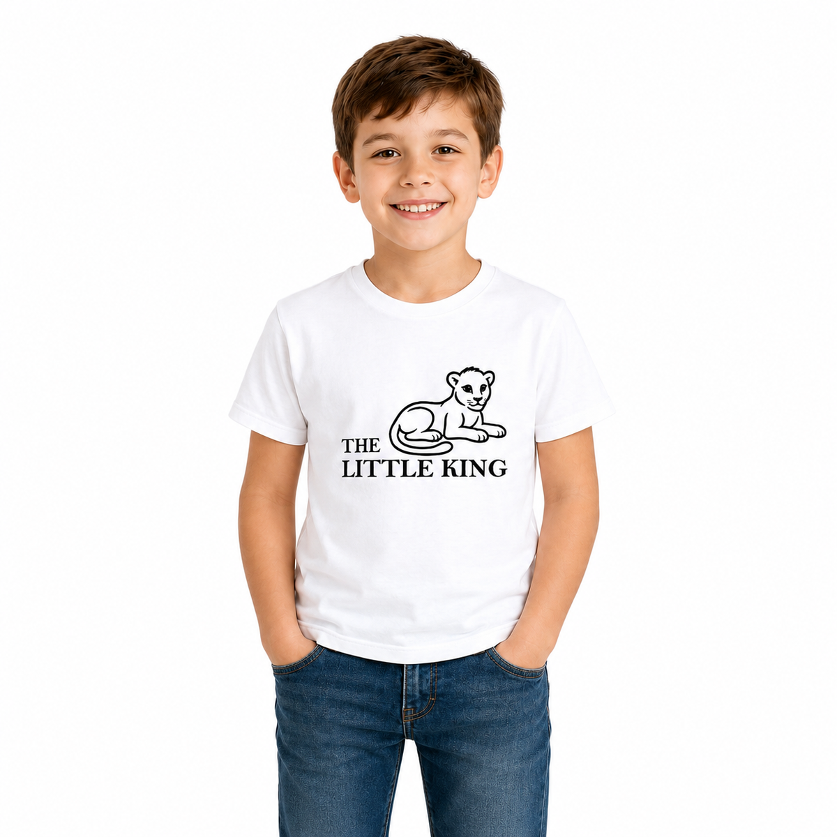 Lion Family Matching Round Neck T-Shirt for Son –The Little King- (170 GSM) single jersey