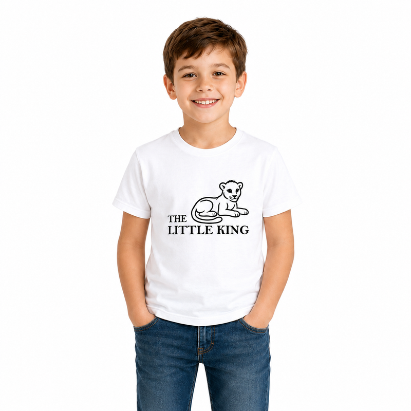 Lion Family Matching Round Neck T-Shirt for Son –The Little King- (170 GSM) single jersey