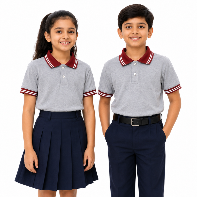 Kids’ Unisex Polo Plain School Uniform T-Shirt - 100% Polyester Lacoste (240 GSM)