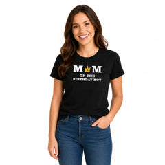 Birthday Boy Family Matching Round Neck T-Shirts  For Mom - (170 GSM) single jersey