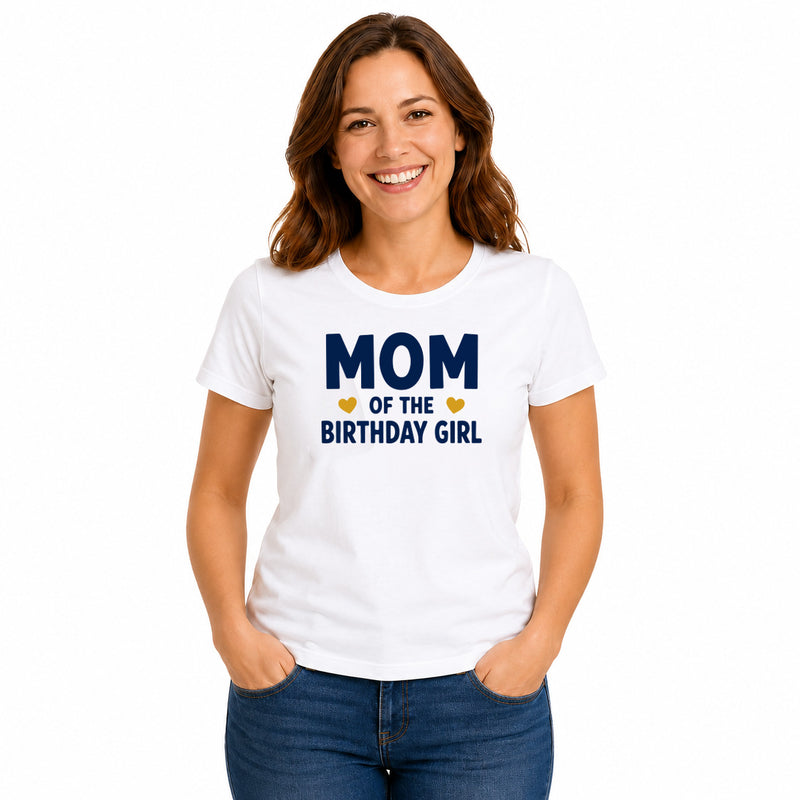 Birthday Girl Family Matching Round Neck T-Shirts  For Mom - (170 GSM) single jersey