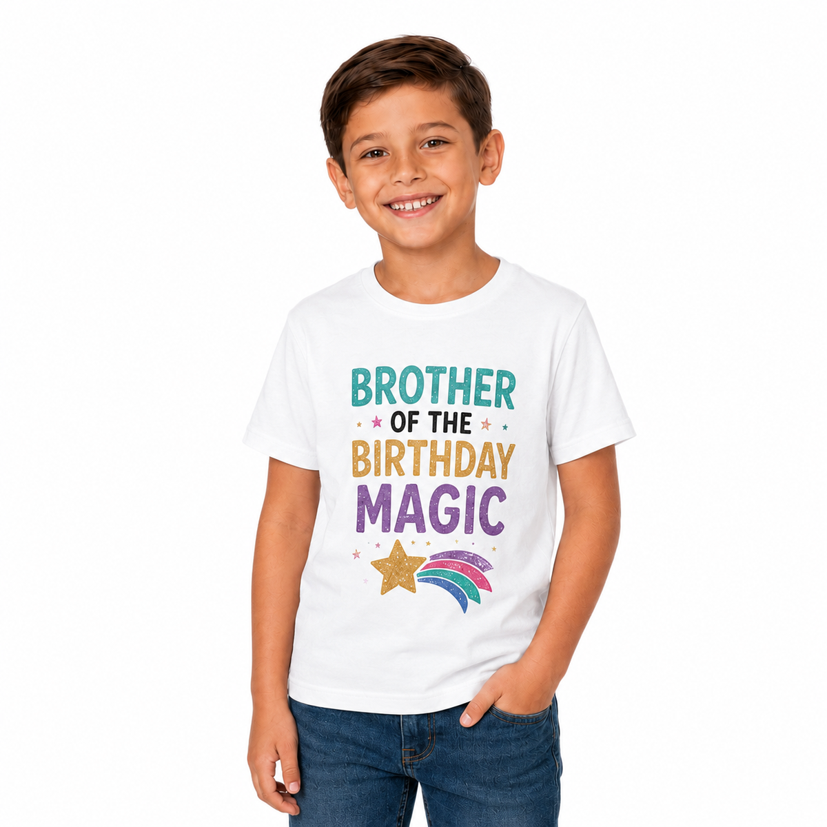 Matching Family Unicorn Birthday Round Neck T-Shirts For Son - (170 GSM) single jersey