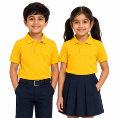 Kid's unisex Polo Plain School Uniform T-Shirt - 240GSM (100% Compact Cotton pique)