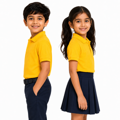 Kid's unisex Polo Plain School Uniform T-Shirt - 240GSM (100% Compact Cotton pique)