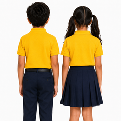 Kid's unisex Polo Plain School Uniform T-Shirt - 240GSM (100% Compact Cotton pique)