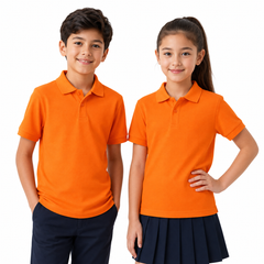 Kid's Unisex Polo Plain School Uniform T-Shirt - 240GSM Lacoste Pique (100 % polyester)