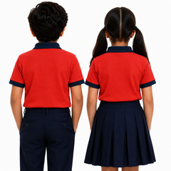 Kid's Unisex Polo Plain School Uniform T-Shirt - 230GSM Nirmal Knit pique(100 % Micro polyester)