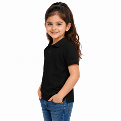 BestyPop Girl’s Plain Polo T-Shirt - 250 GSM (60% Cotton 40% Polyester)