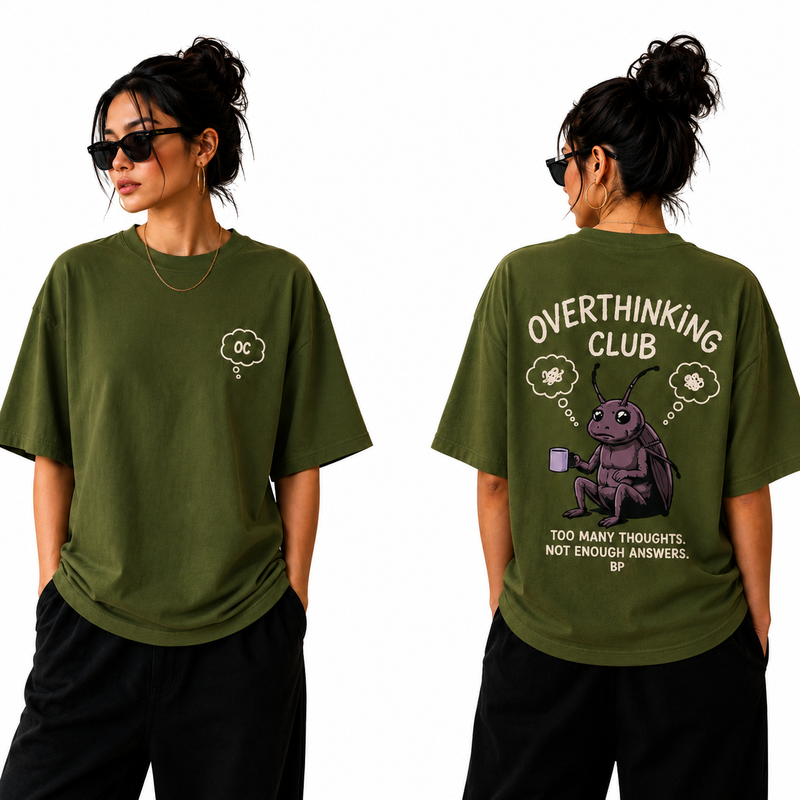 BestyPop Women’s Oversized T-Shirt - Overthinking Club